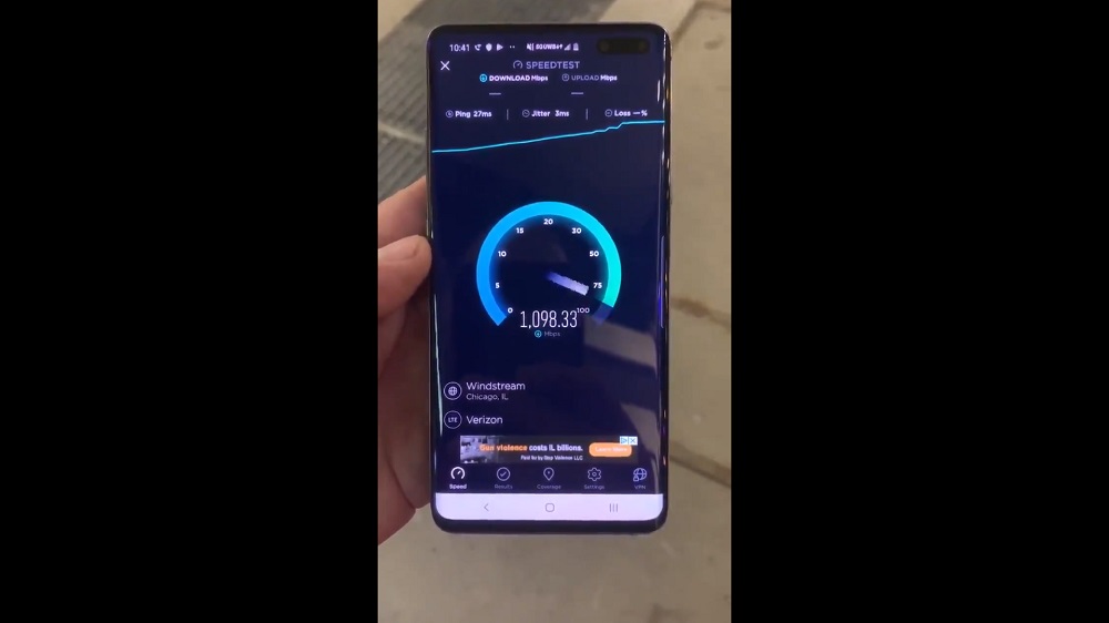 Samsung Galaxy S10 5G test rychlosti