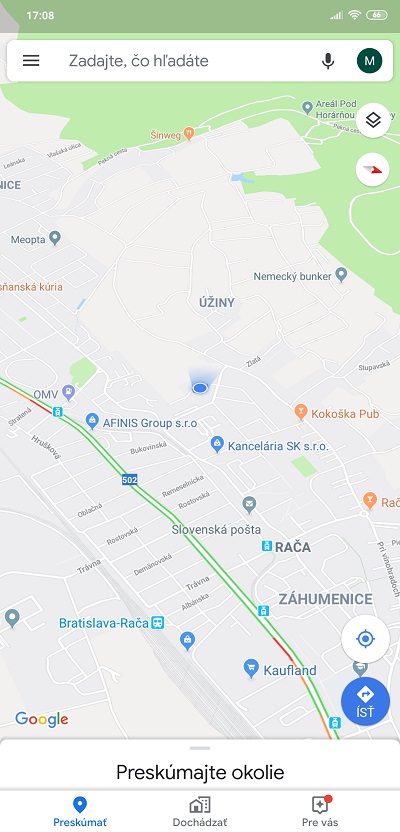 Google Mapy ulozenie polohy parkovania_2