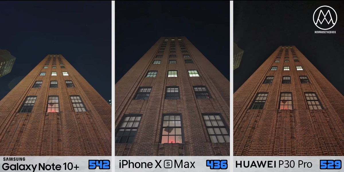 Samsung Galaxy Note 10 plus vs iPhone Xs vs Huawei P30 Pro_14_nocne svetlo
