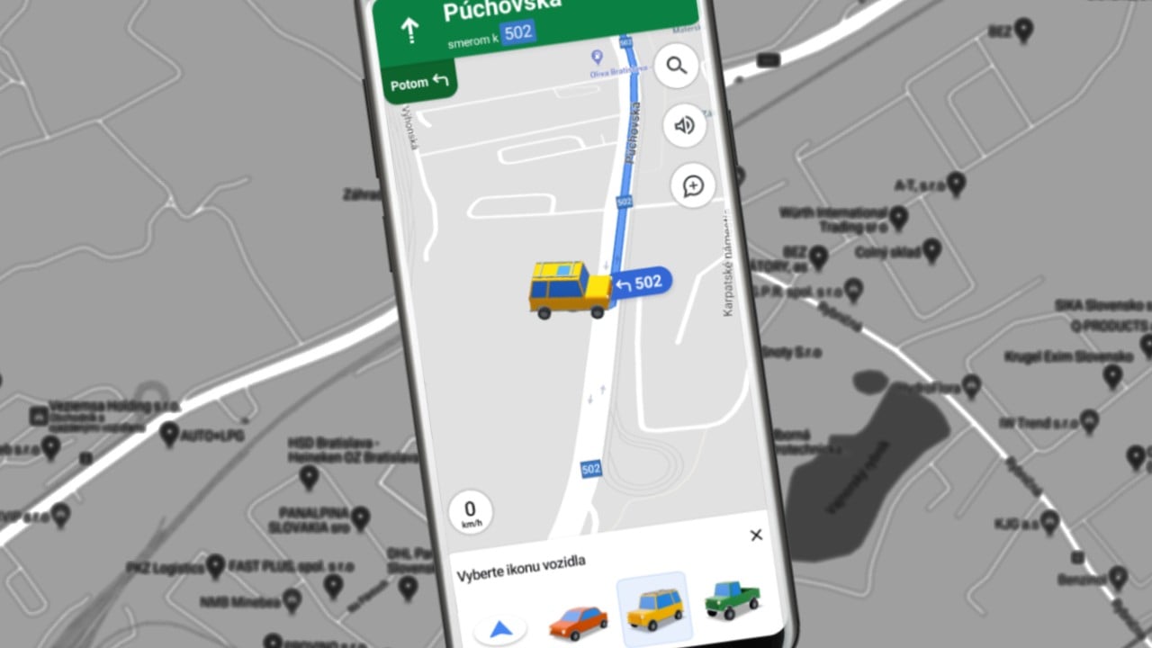 Google Mapy zmeny ikony sipky