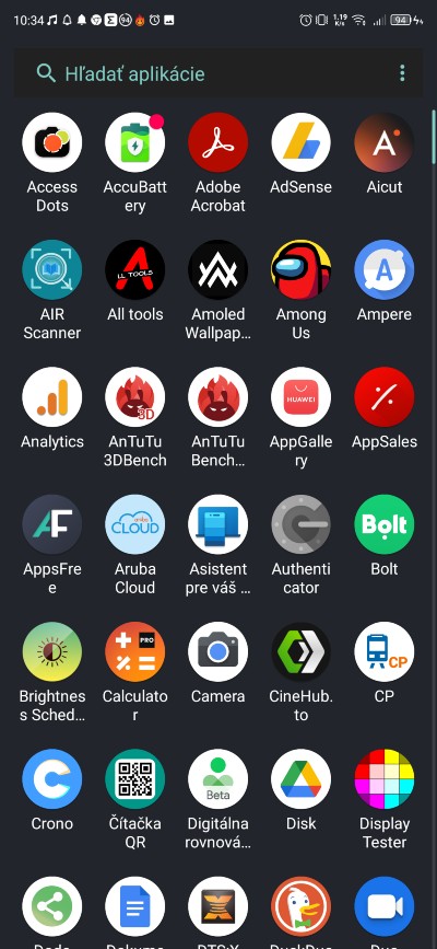 Android_zoznam aplikacii