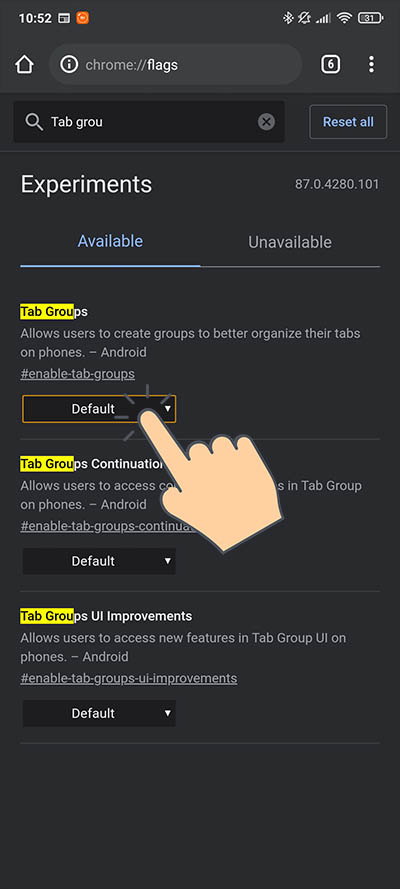 Tab Groups_ako zapnut funkciu_1