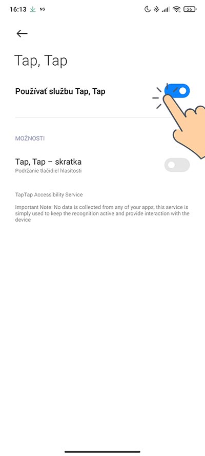 Tap Tap aplikacia_gesto poklepania po chrbte smartfonu_5