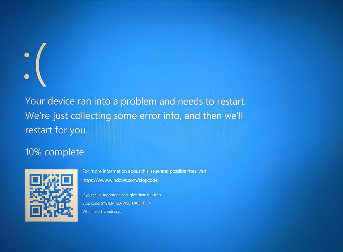 obrazovka smrti Windows 10