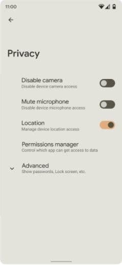 Android 12_skory pristup_vypnutie senzorov funkcia