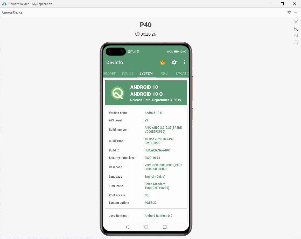 Aplikacia, ktora identifikovala HarmonyOS ako Android 10