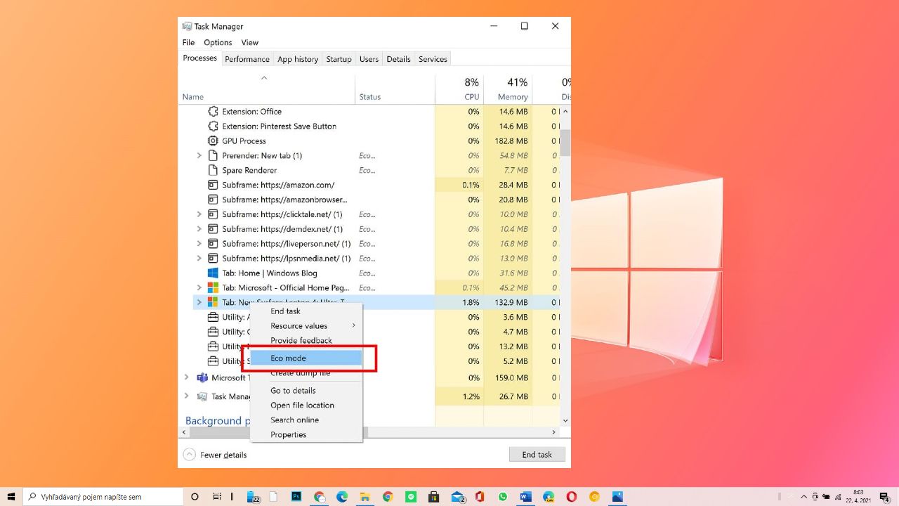 Windows 10 Spravca uloh_eco mod