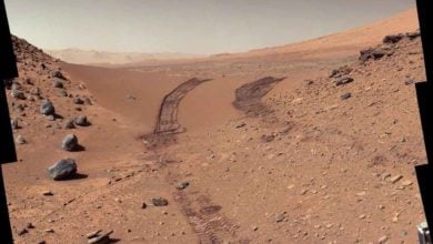 NASA Rover_pohlad na cestu ktoru presiel rover Curiosity