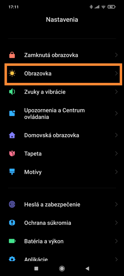 Tmavé snímky obrazovky Xiaomi