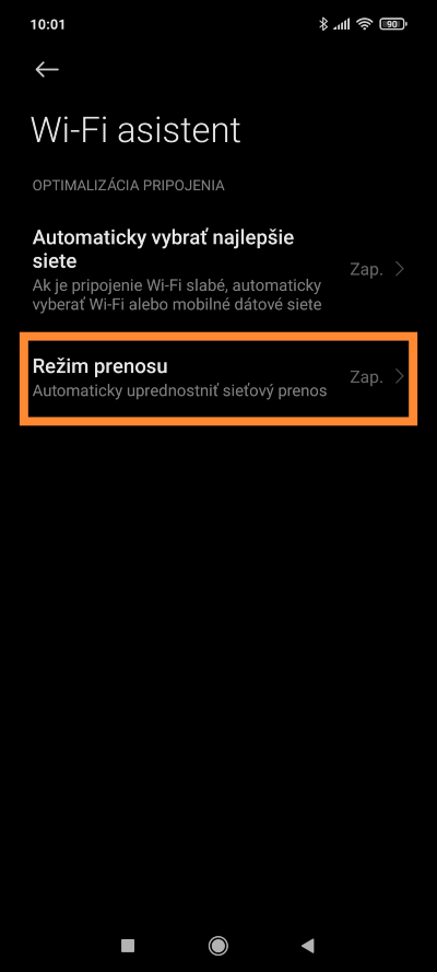 WiFi extrémny režim Xiaomi