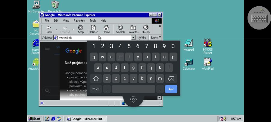 Windows 98_simulator pre Android_3