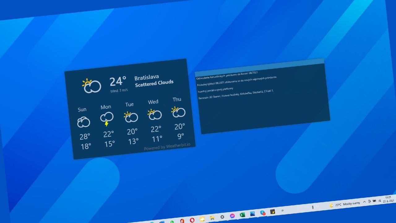 Windows 10_pridanie widgetov na plochu obrazovky_navod