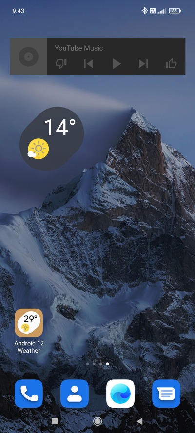 Android 12 počasie widgety
