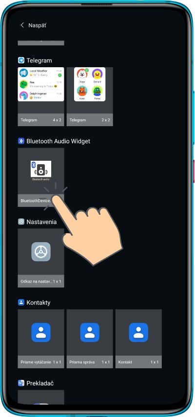 Bluetooth Widget Audio Connect_pridani widgetu na plochu_1