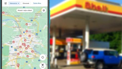 cena benzinu google mapy