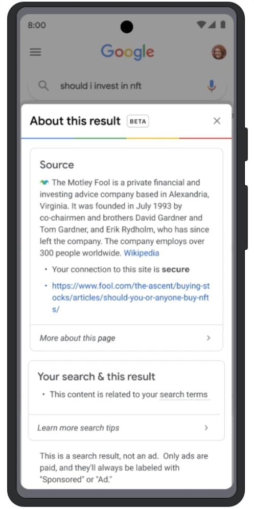 Google vysledky vyhladavania pri horucich temach_informacie o zdroji