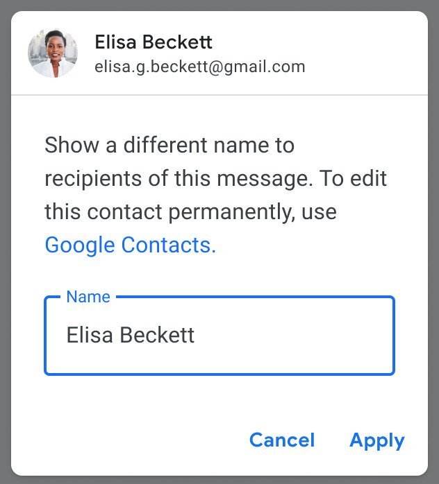 Gmail uprava meno kontaktu ktore sa zobrazi dalsim adresatom