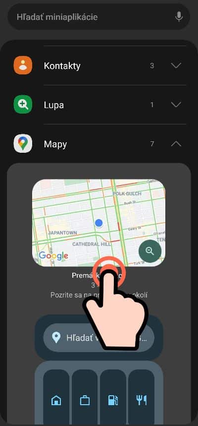 Google Mapy Widget o dopravnej situacii na okoli_2