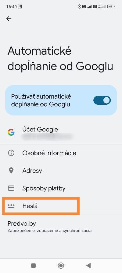 Heslá Google Smart Lock