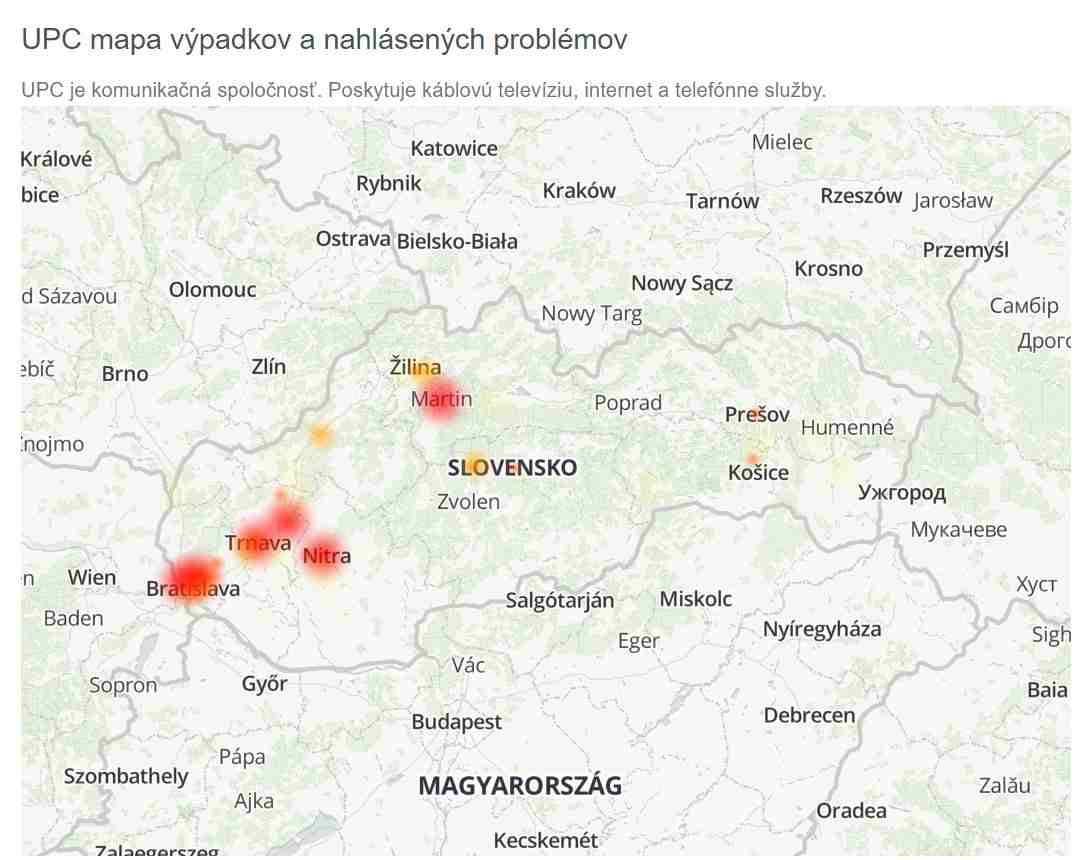 vypadky internetu UPC_slovensko