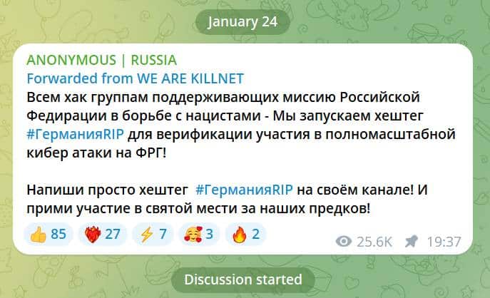 Anonymous RU_Telegram prispevok