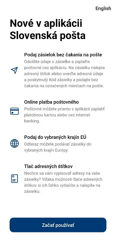 Slovenska posta nova aplikacia