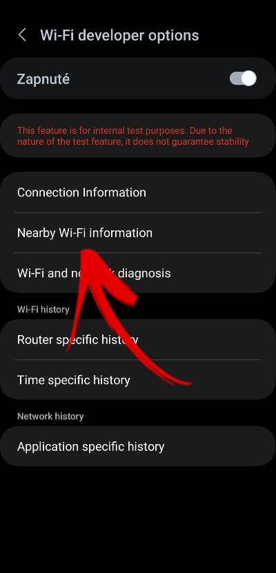 Samsung vyvojarske nastavenia Wi-Fi_7