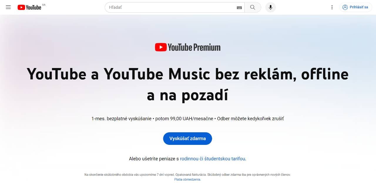 Moldavsko youtube premium