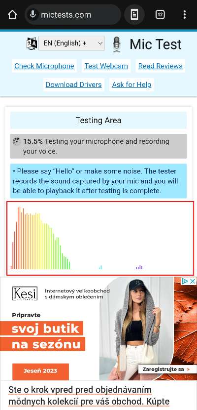 testovanie funkcnosti mikrofonu na smartfone