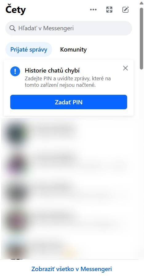 Facebook heslo PIN k chatom ako funguje