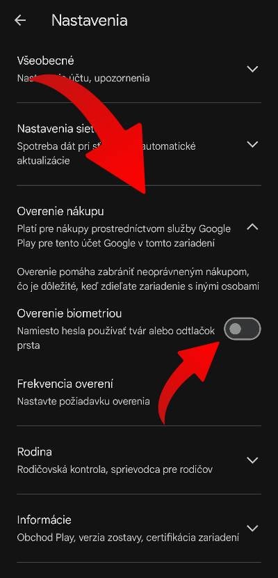 Google Play overenie paltieb cez biometriu ako zapnut navod_2