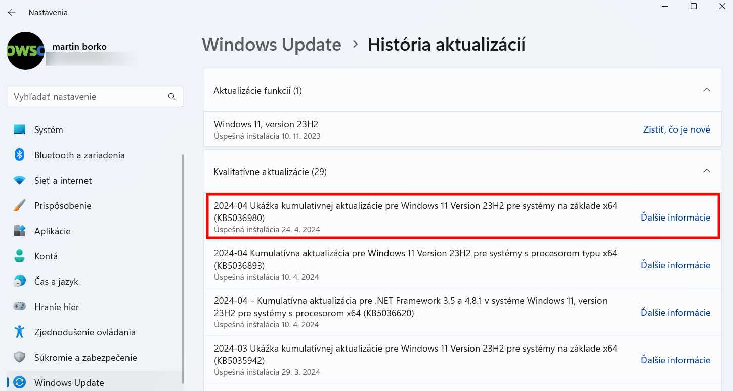 Windows aktualizacia KB5036980 prinasa reklamy do ponuky Start