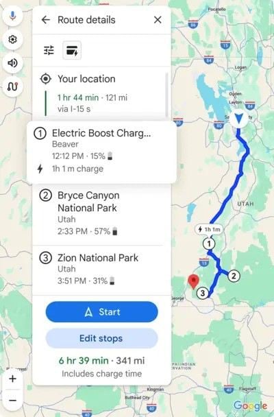 google mapy navrhy nabijacich stanic pre auto