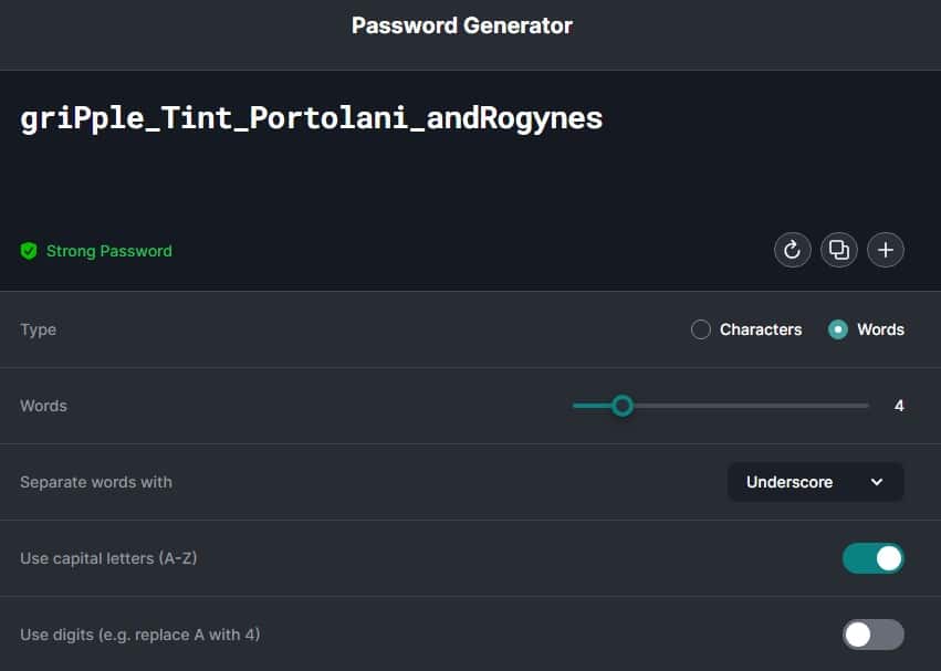 nordpass password generator words