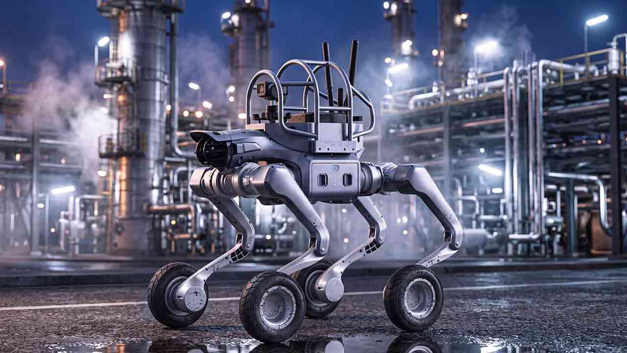 Čína ukázala robotického psa, ktorý kráča aj jazdí. Armáda ho už skúša so zbraňou na chrbte