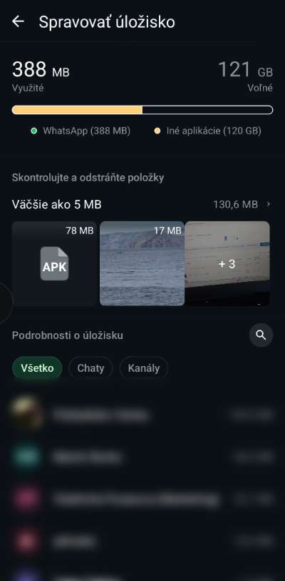 whatsapp sprava uloziska