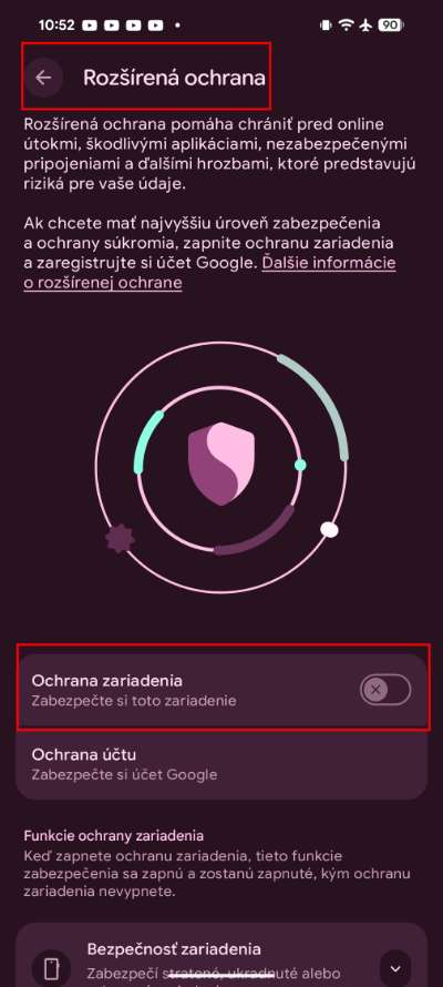 Advanced Protection rozsirena ochrana