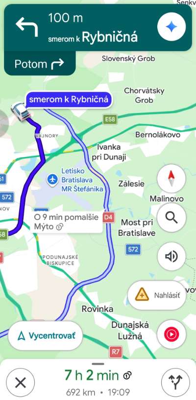 Google Mapy myto